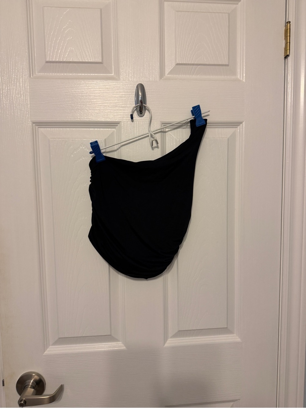 Fashion Nova Black Draped One-Shoulder Top